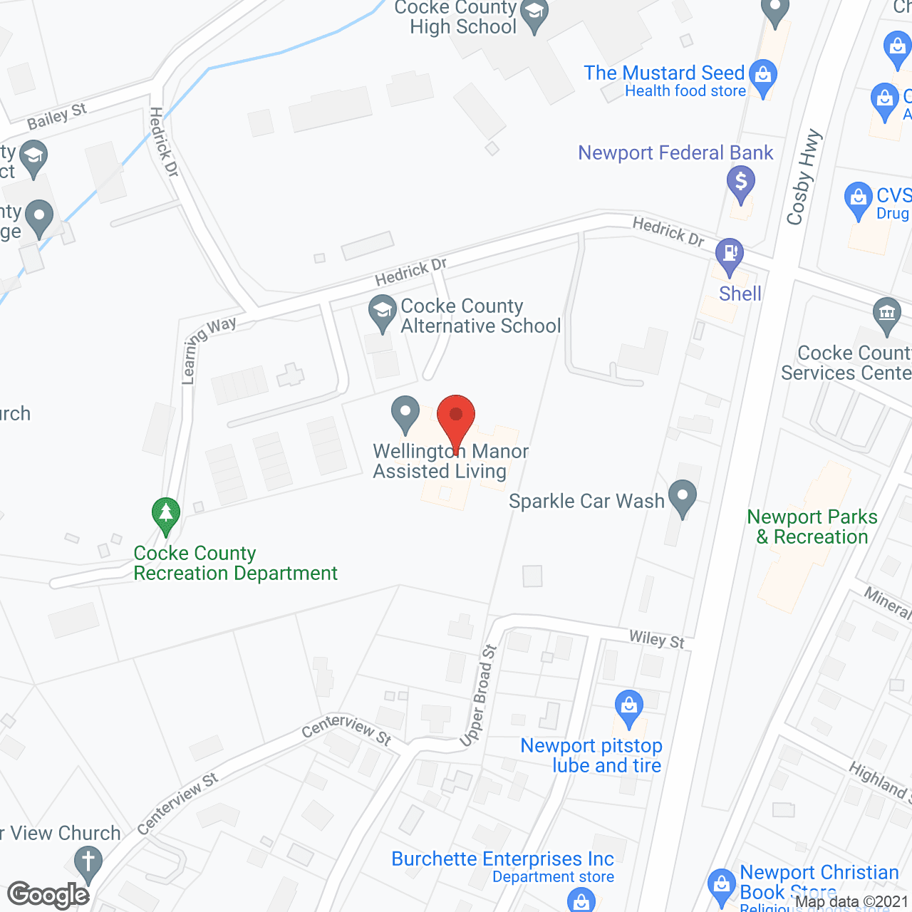 Map of the neighborhood around Wellington Manor Assisted Living