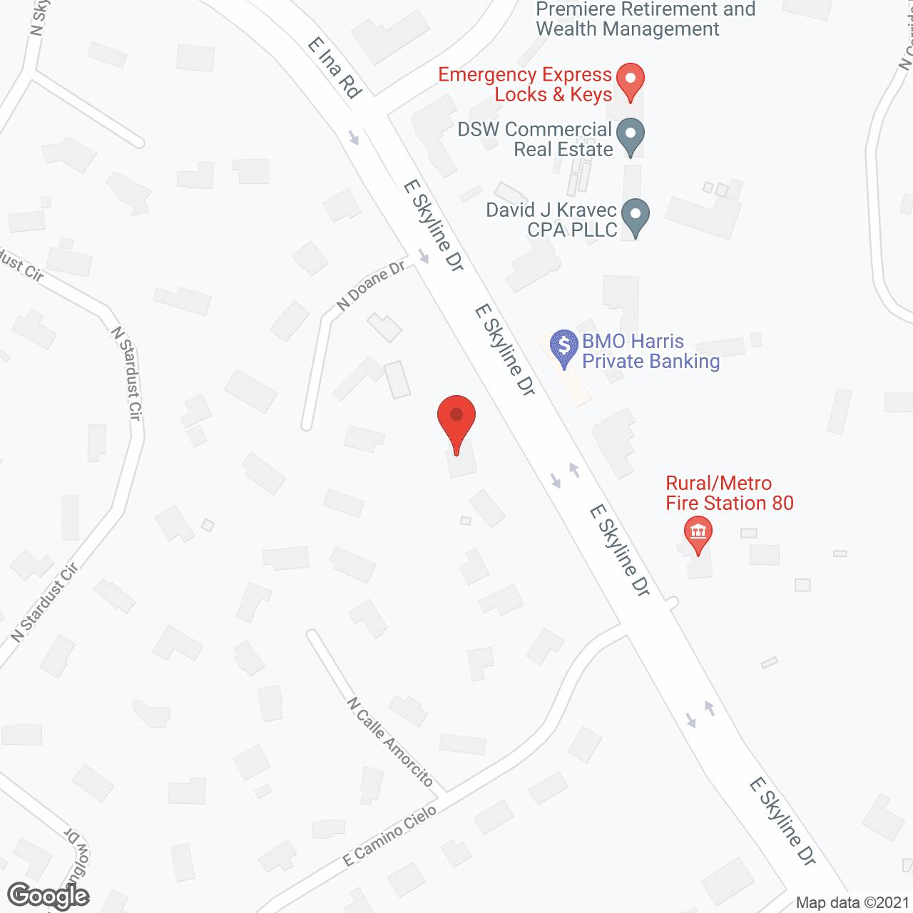 Map of the neighborhood around Skyline Estate Assisted Living