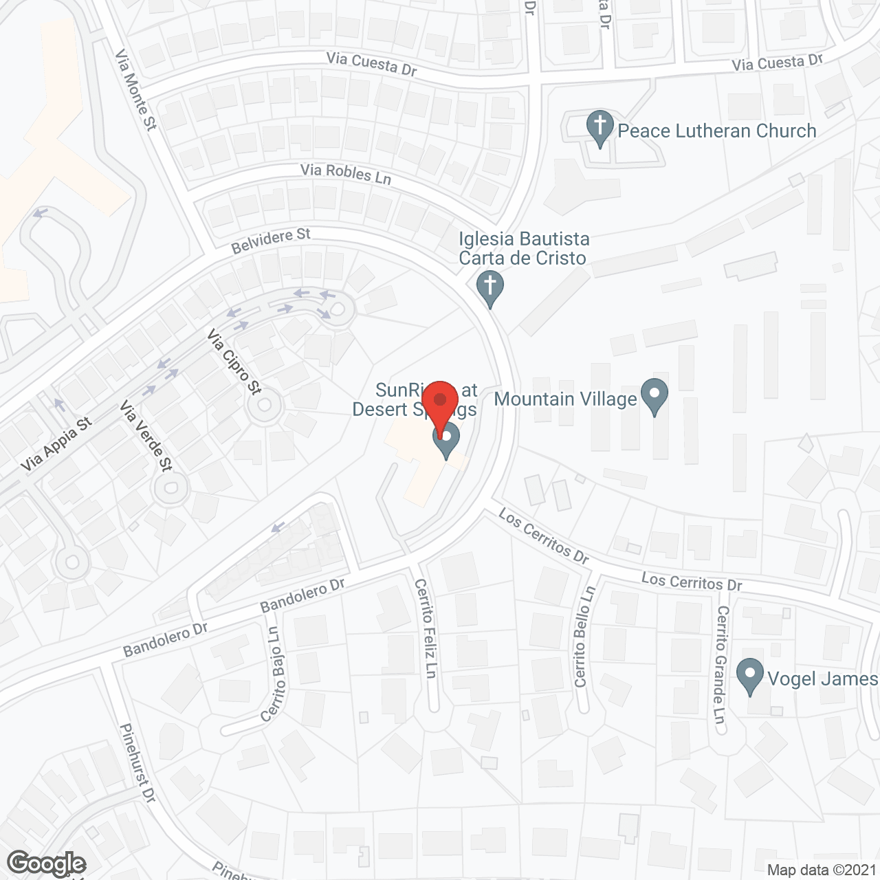Map of the neighborhood around Sunridge at Desert Springs