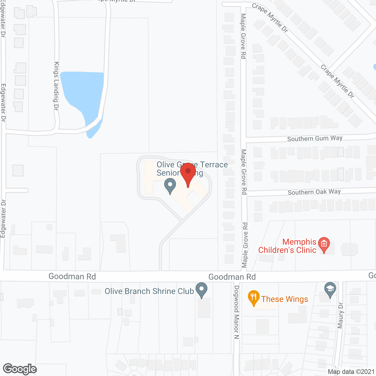 Map of the neighborhood around Olive Grove Terrace and Arbors at Olive Grove