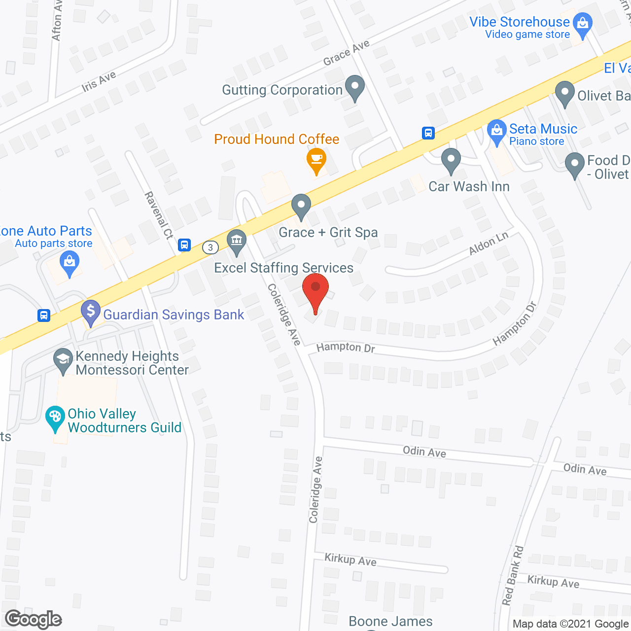 Map of the neighborhood around The Legacy I