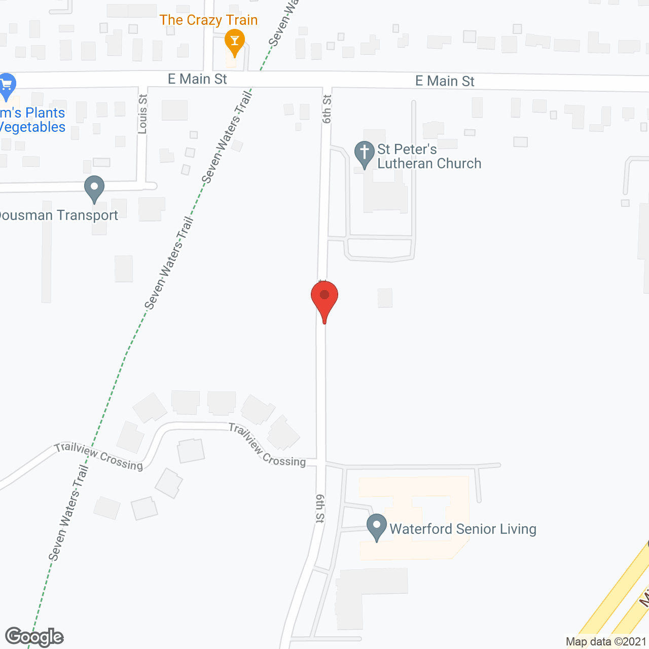 Map of the neighborhood around Waterford Senior Living