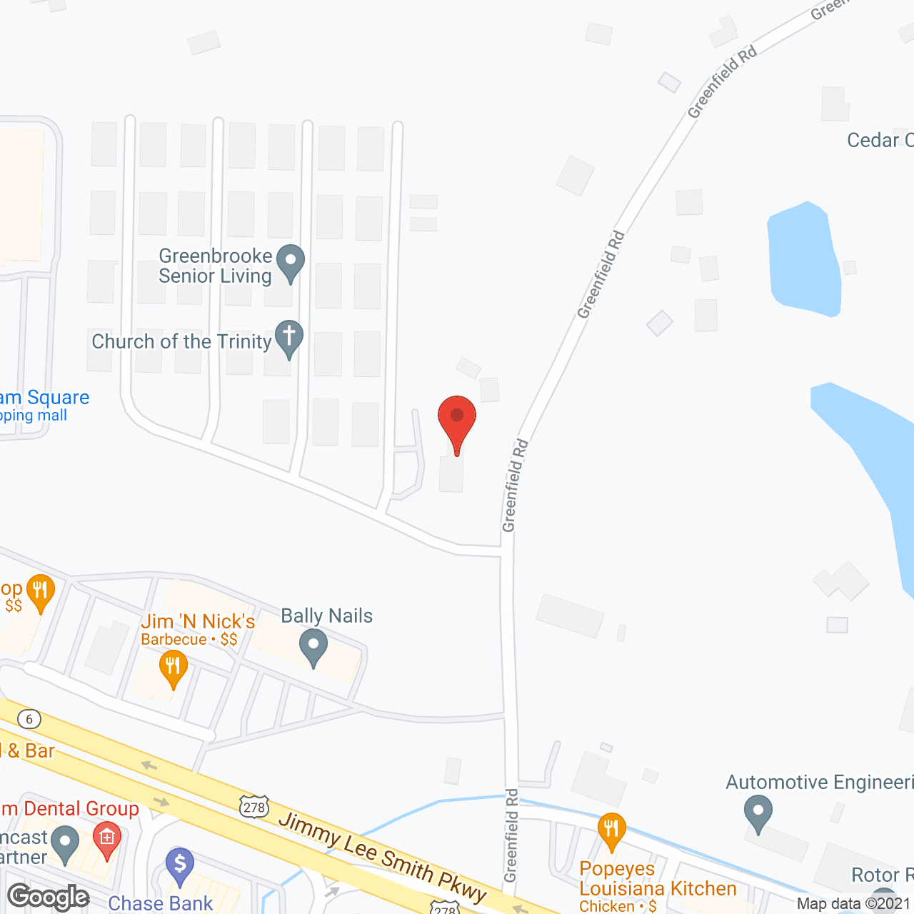 Map of the neighborhood around Greenbrooke Senior
