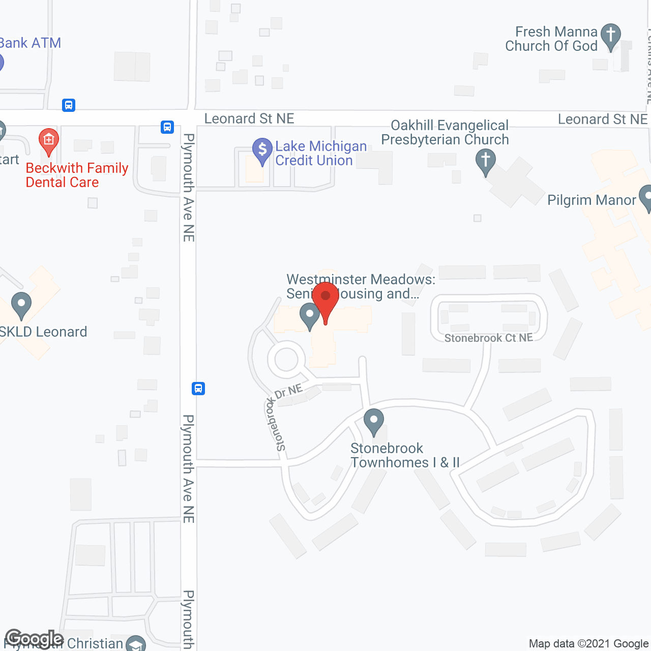 Map of the neighborhood around Westminster Meadows