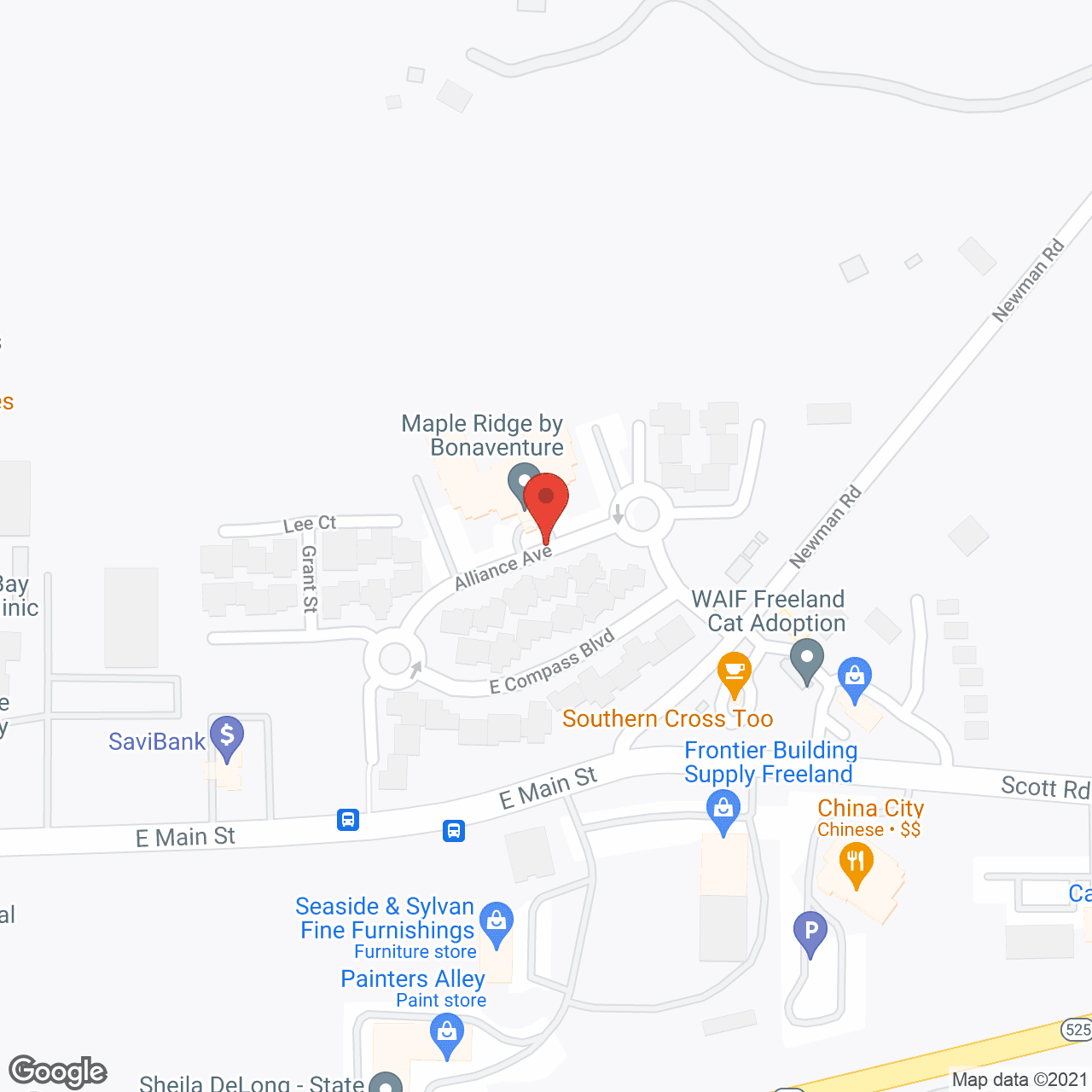 Map of the neighborhood around Maple Ridge