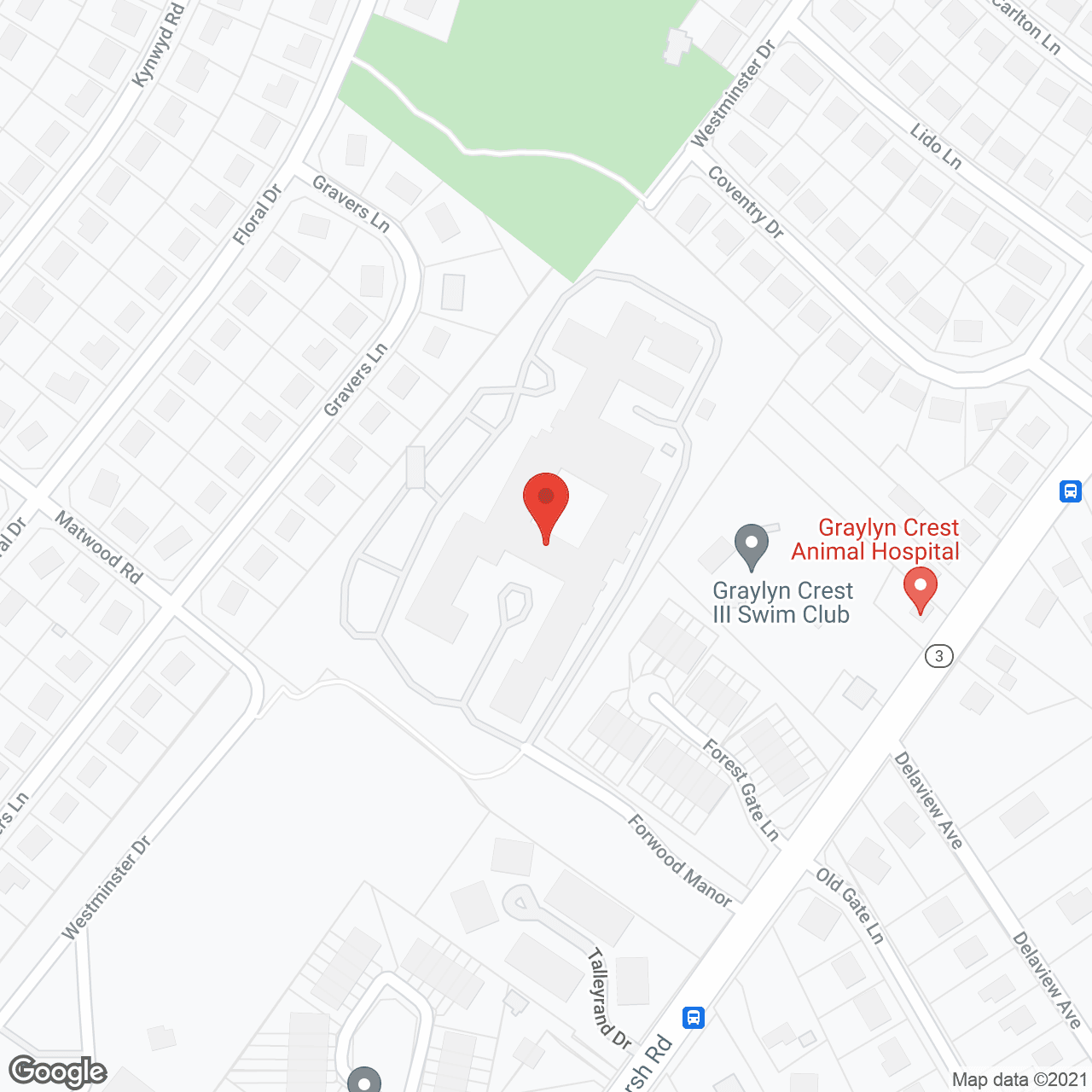 Map of the neighborhood around Forwood Manor