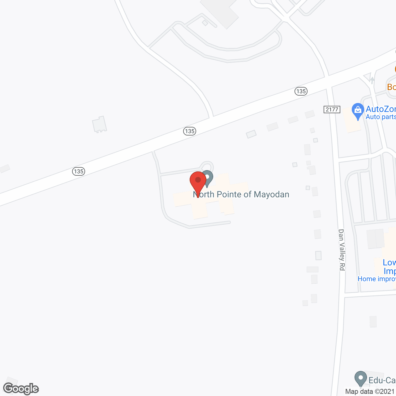Map of the neighborhood around North Pointe of Mayodan