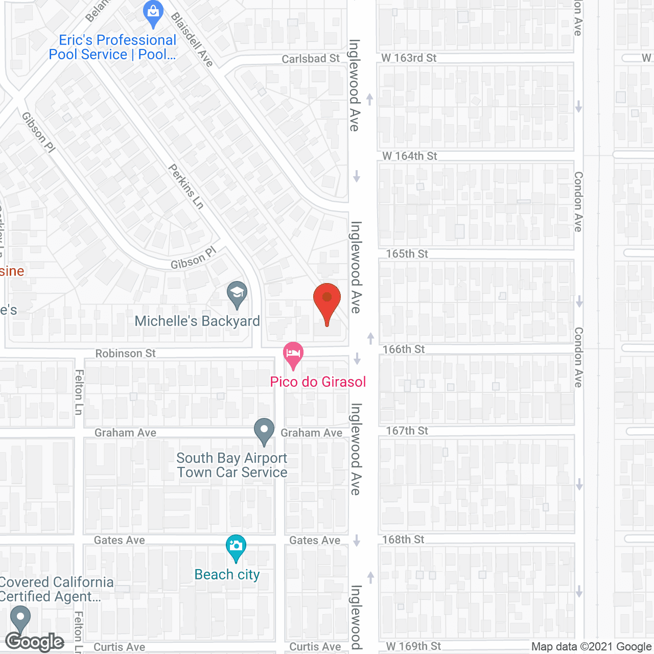 Map of the neighborhood around Simla Villa's Inc.