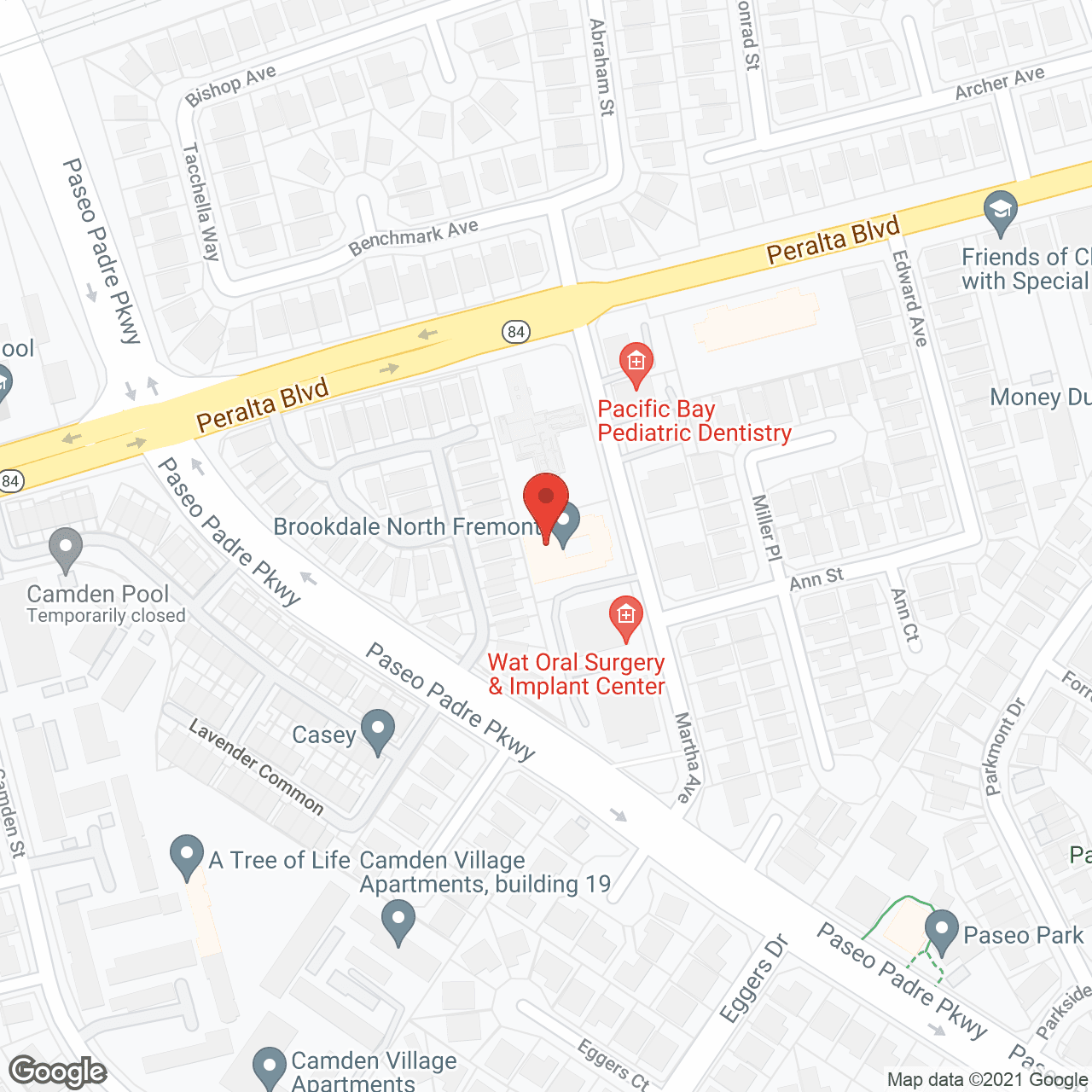 Map of the neighborhood around Atherton Court Alzheimer's Residence