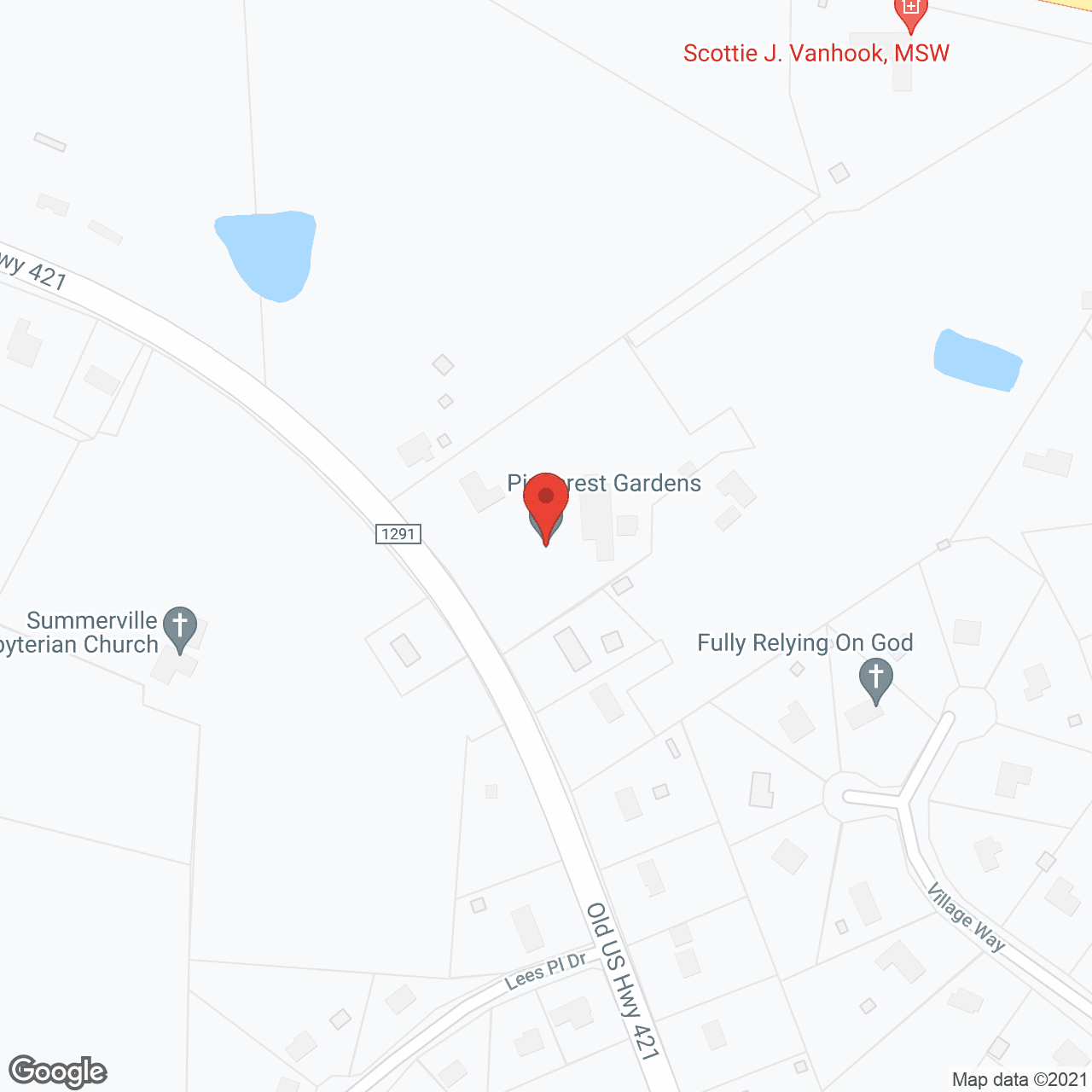 Map of the neighborhood around Pinecrest Gardens