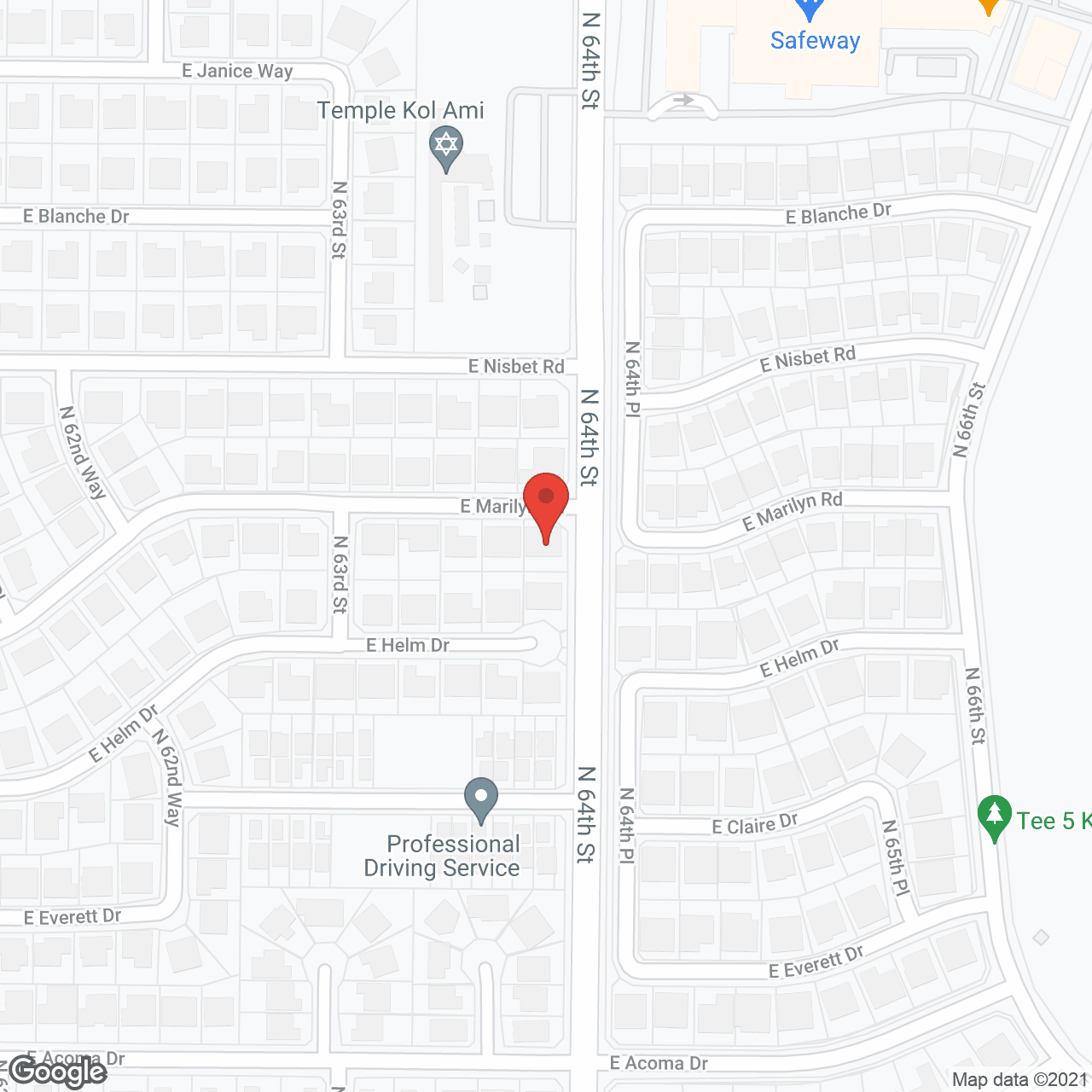 Map of the neighborhood around Marilyn Manor