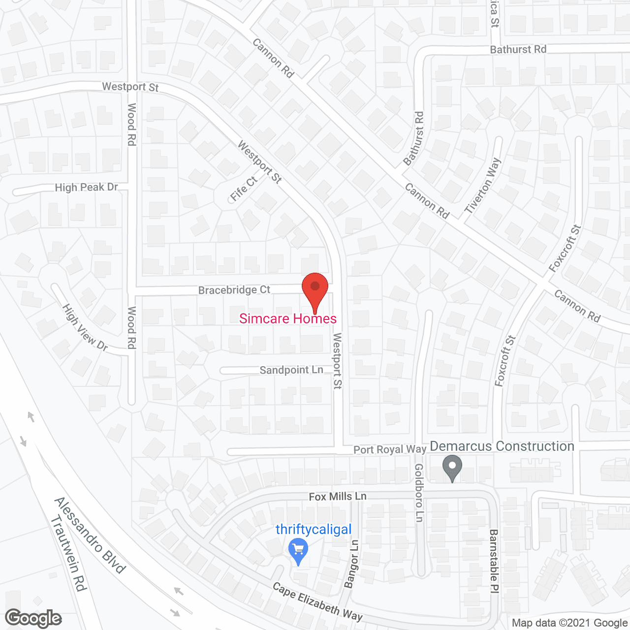 Map of the neighborhood around Simcare Homes LLC