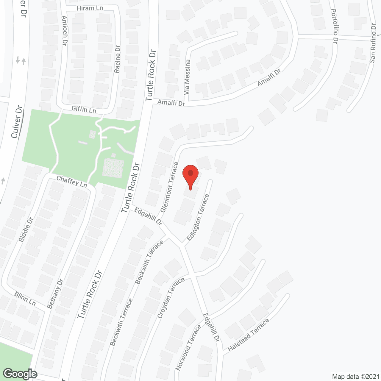 Map of the neighborhood around Exclusive Eldercare, Inc