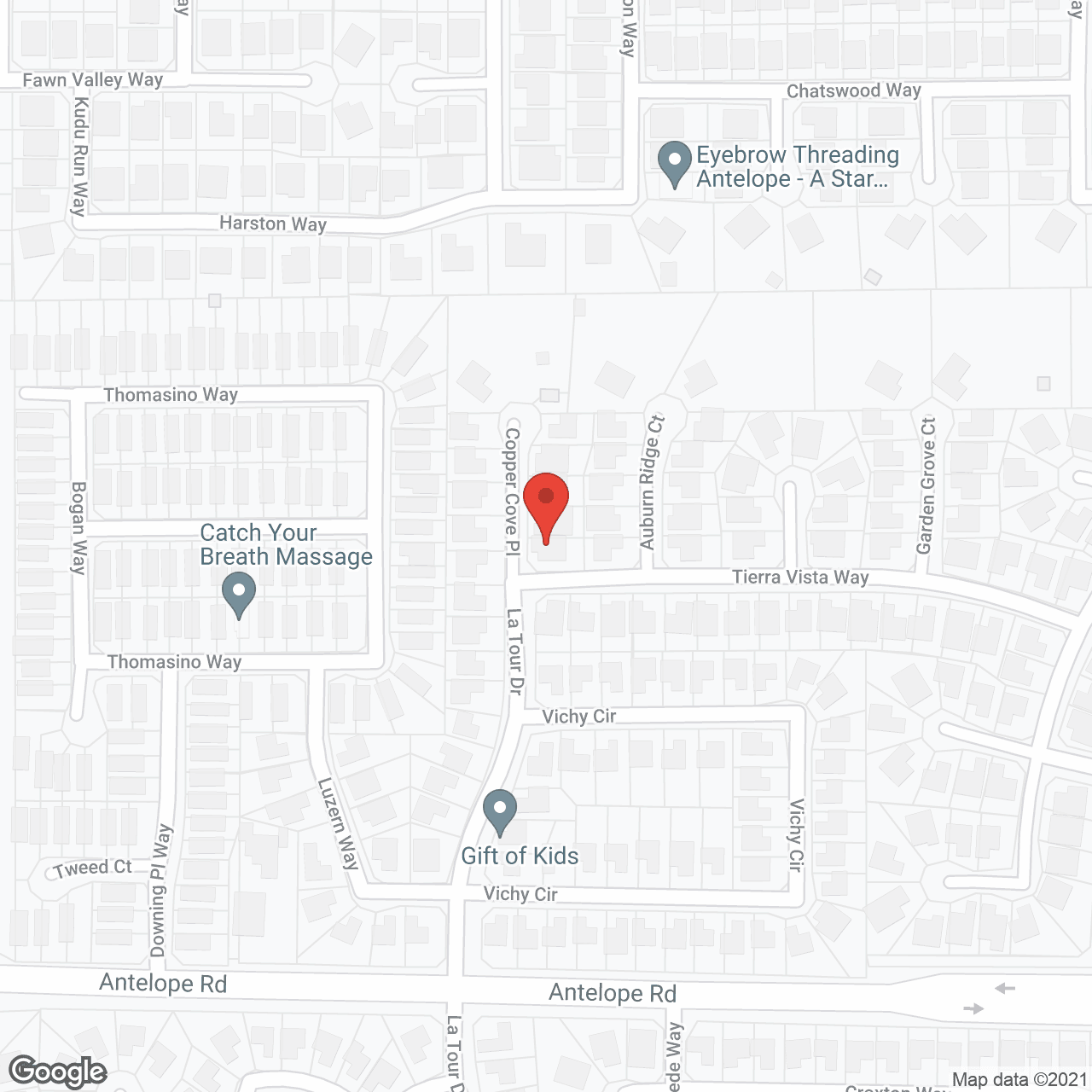 Map of the neighborhood around Antelope Hills Home Care