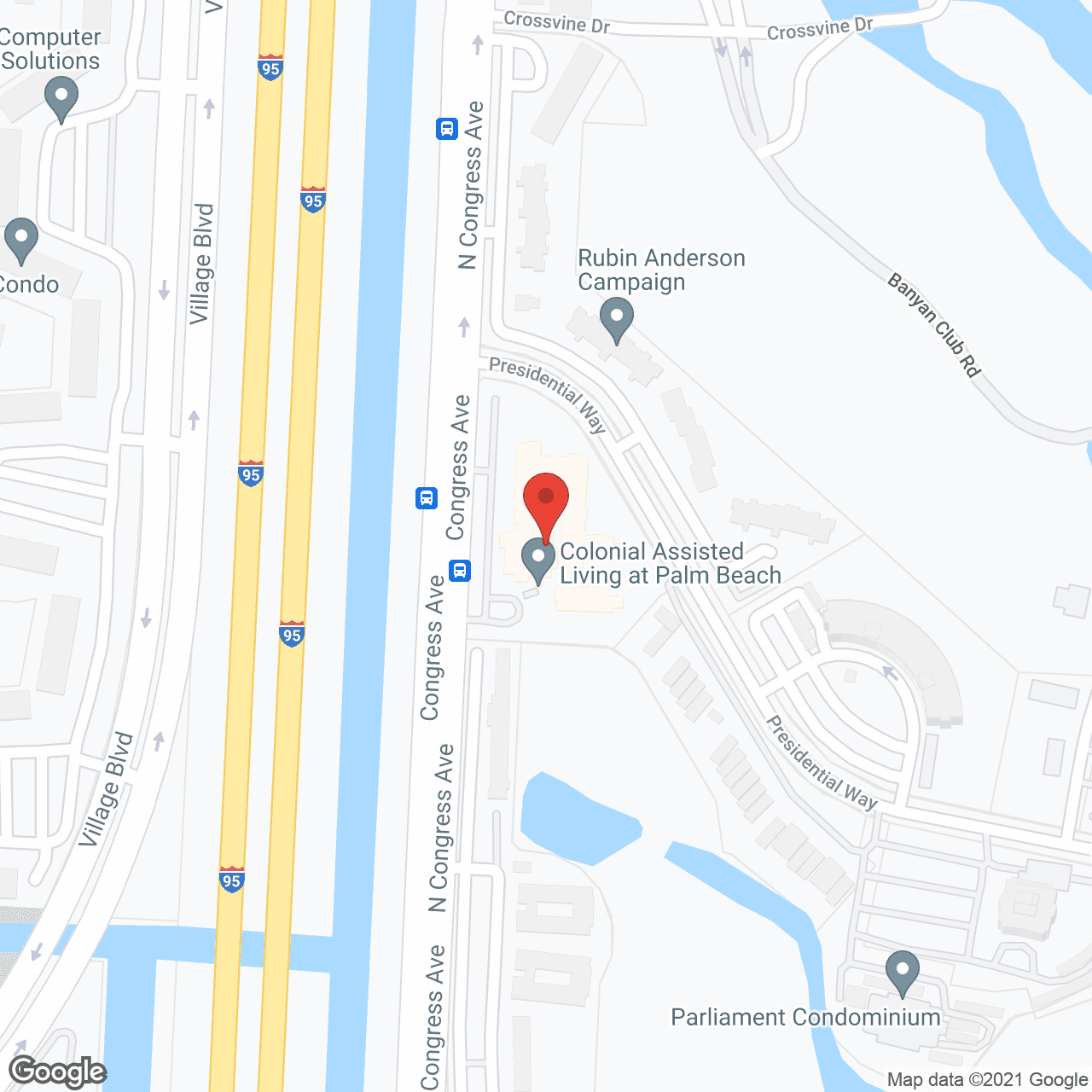 Map of the neighborhood around Colonial Assisted Living at Palm Beach