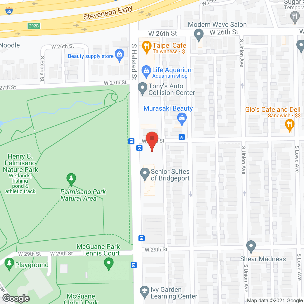 Map of the neighborhood around Senior Suites of Bridgeport