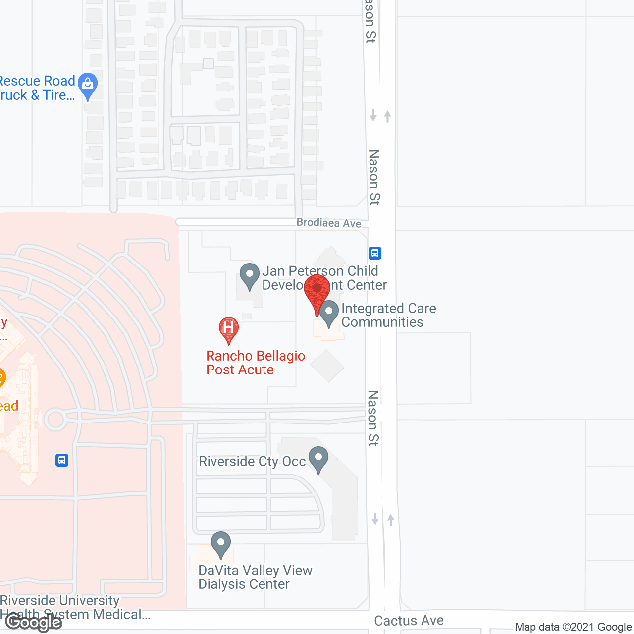 Map of the neighborhood around Integrated Care Communities B2