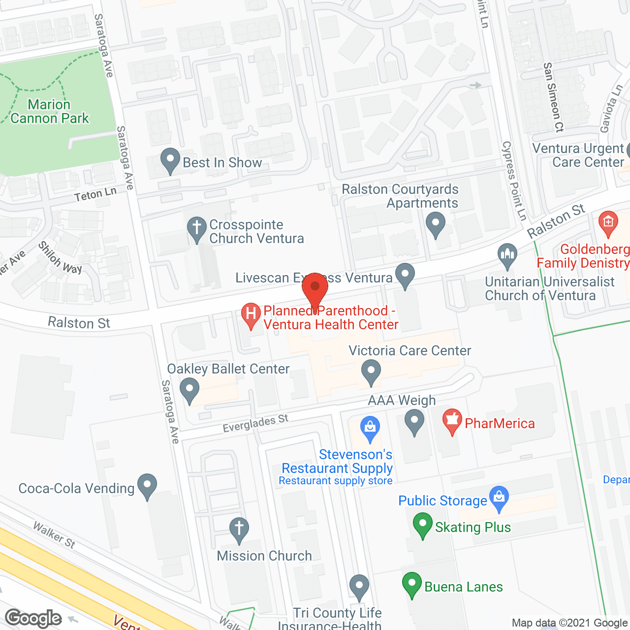 Map of the neighborhood around The Lexington Assisted Living