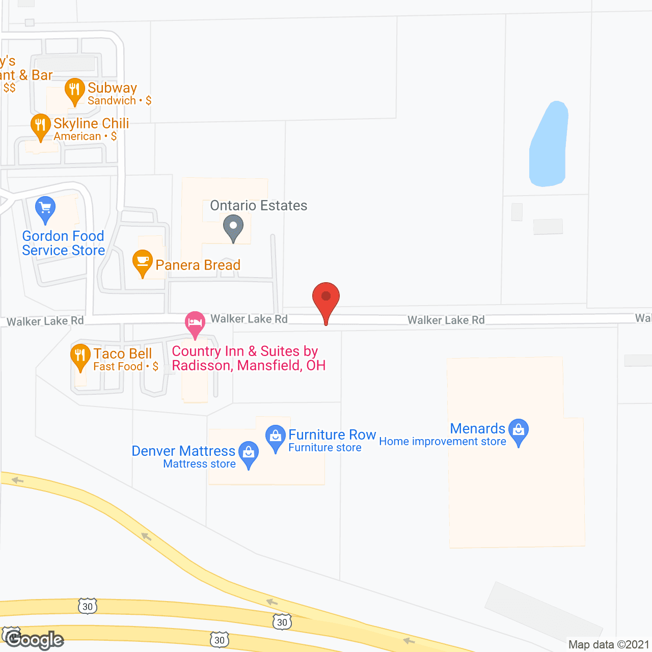 Map of the neighborhood around Ontario Estates Senior Living