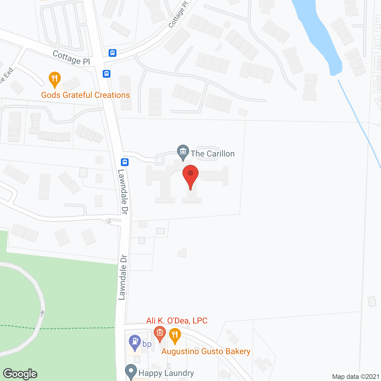 Map of the neighborhood around The Carillon
