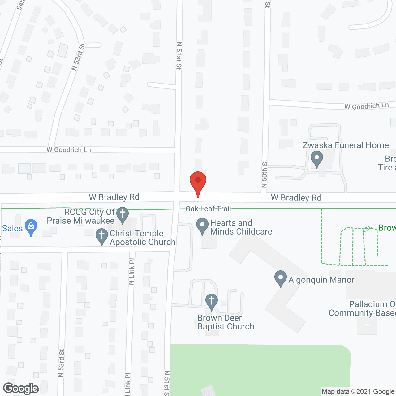 Map of the neighborhood around Algonquin Manor