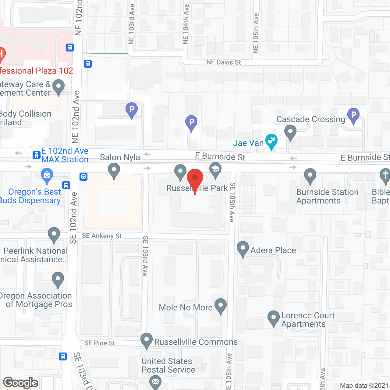 Map of the neighborhood around Russellville Park
