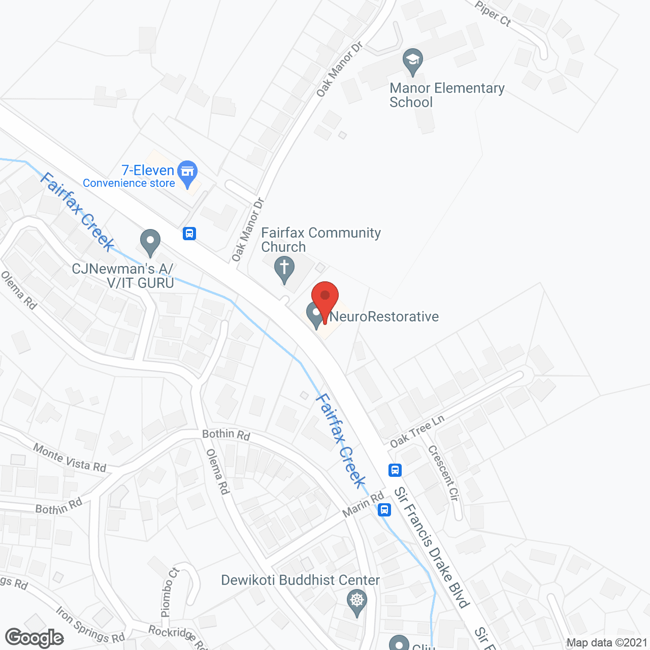 Map of the neighborhood around Care Meridian