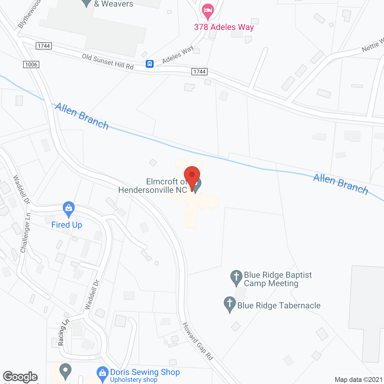Map of the neighborhood around TerraBella Hendersonville