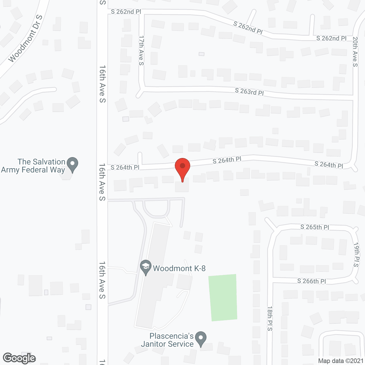 Map of the neighborhood around Amani Adult Family House