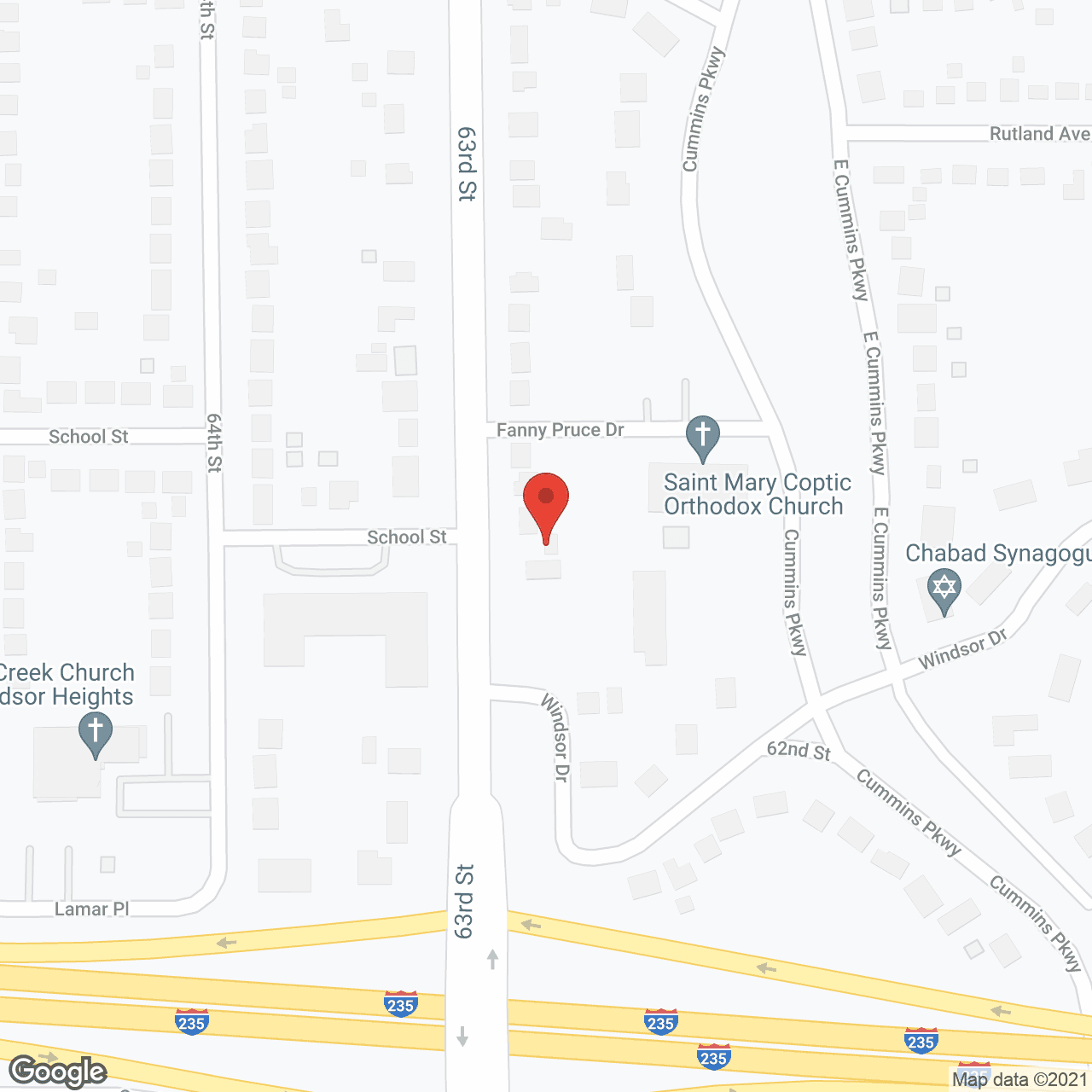 Map of the neighborhood around Windsor Place