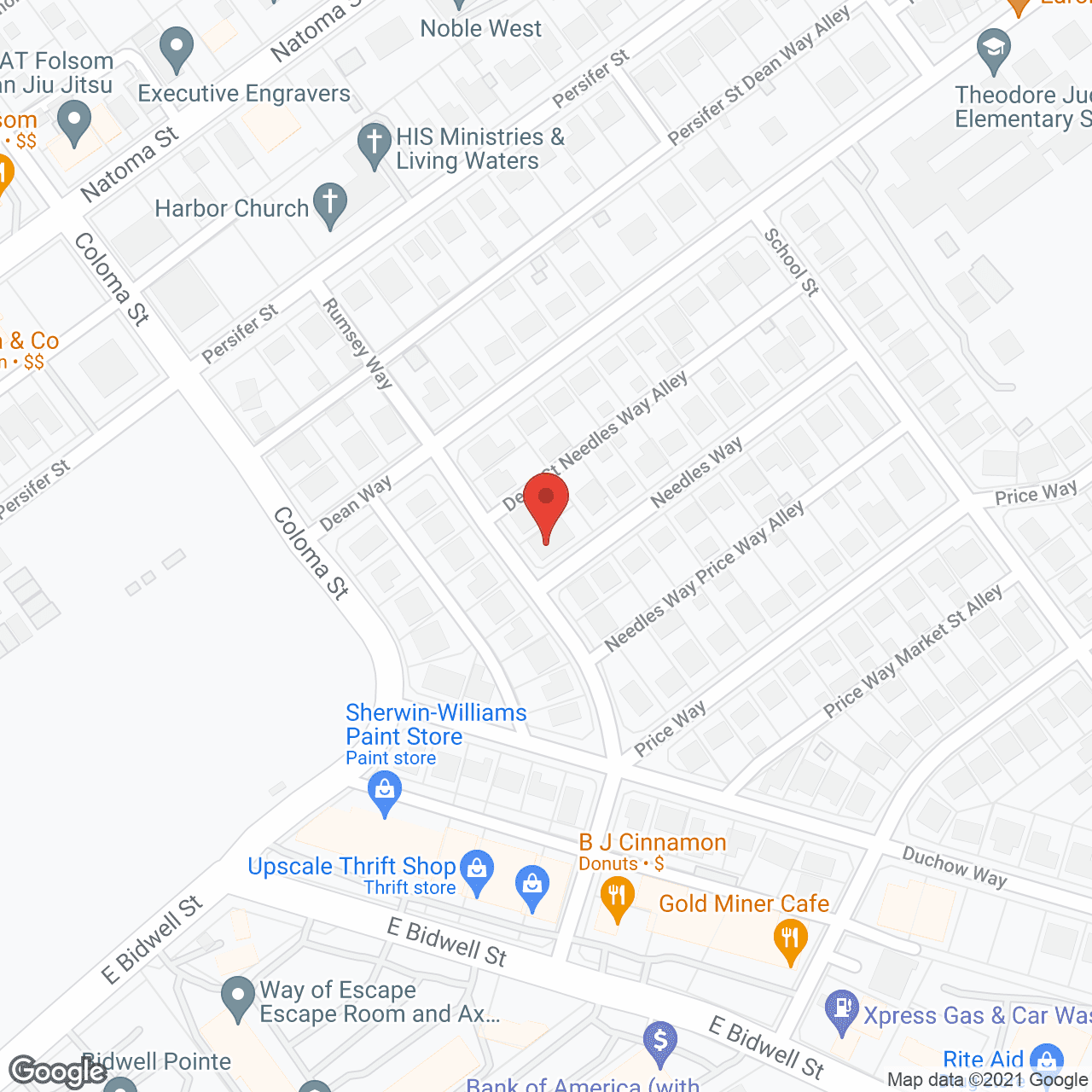 Map of the neighborhood around Folsom Guest Home
