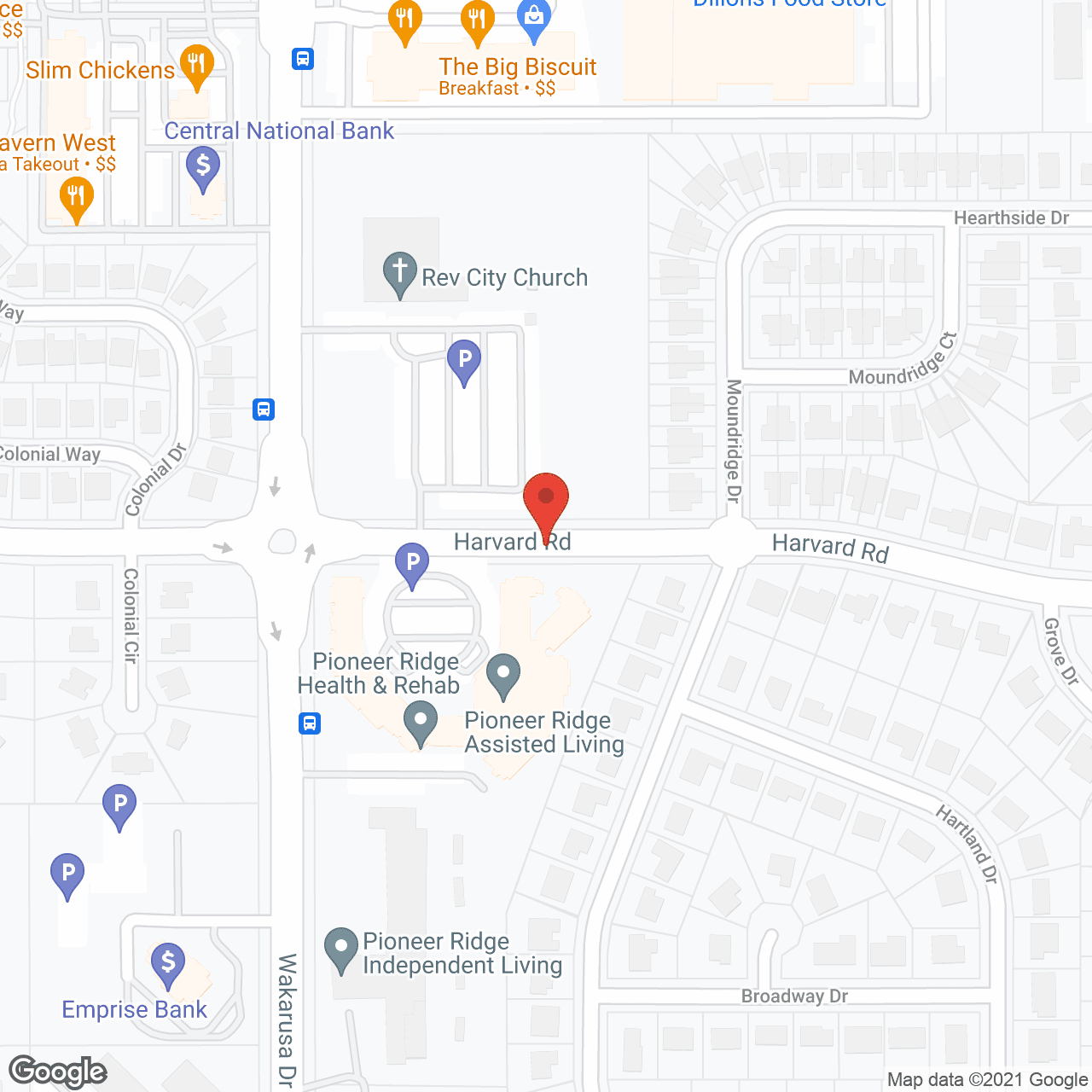 Map of the neighborhood around Pioneer Ridge Assisted Living