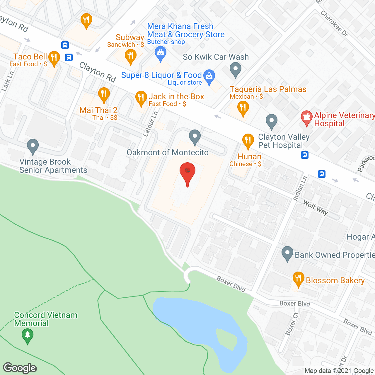 Map of the neighborhood around Oakmont of Montecito