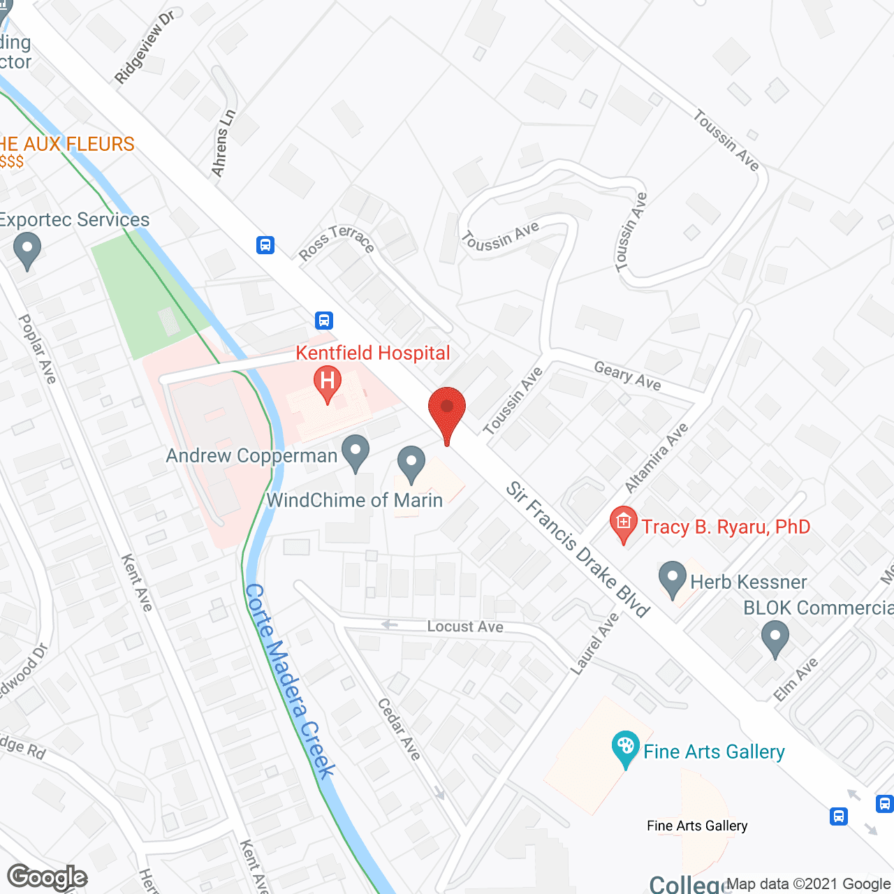 Map of the neighborhood around Windchime of Marin