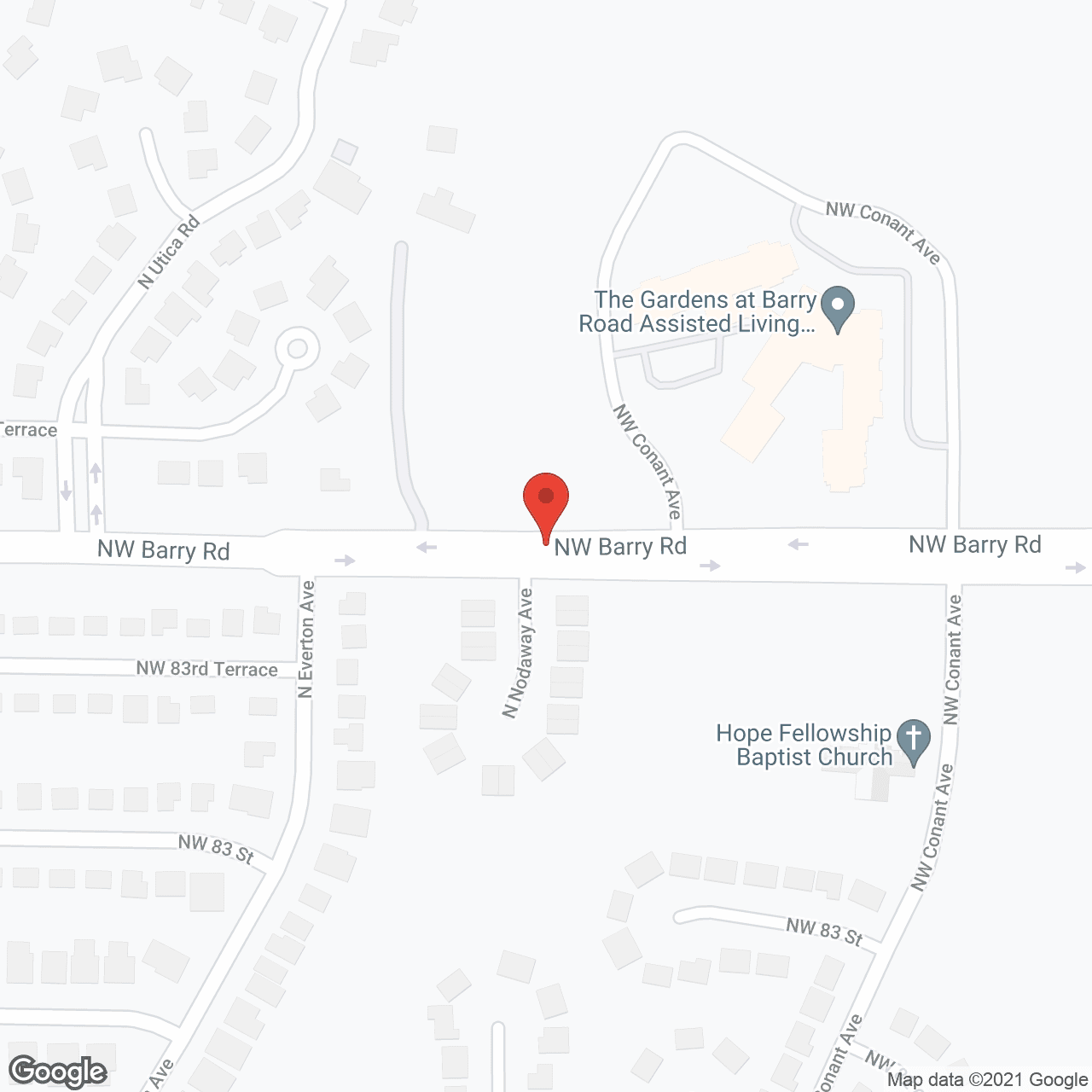 Map of the neighborhood around The Gardens at Barry Road