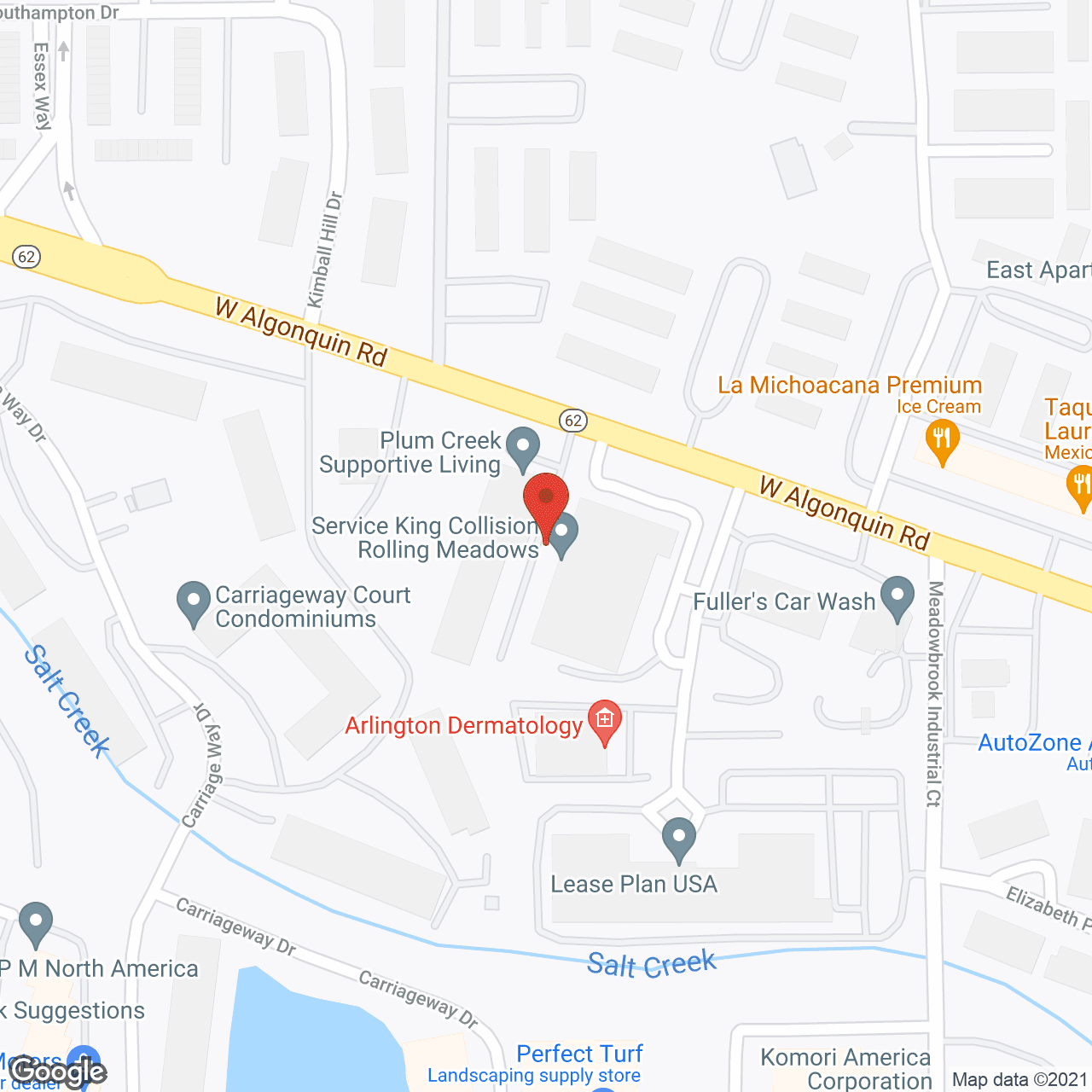 Map of the neighborhood around Plum Creek Supportive Living Community