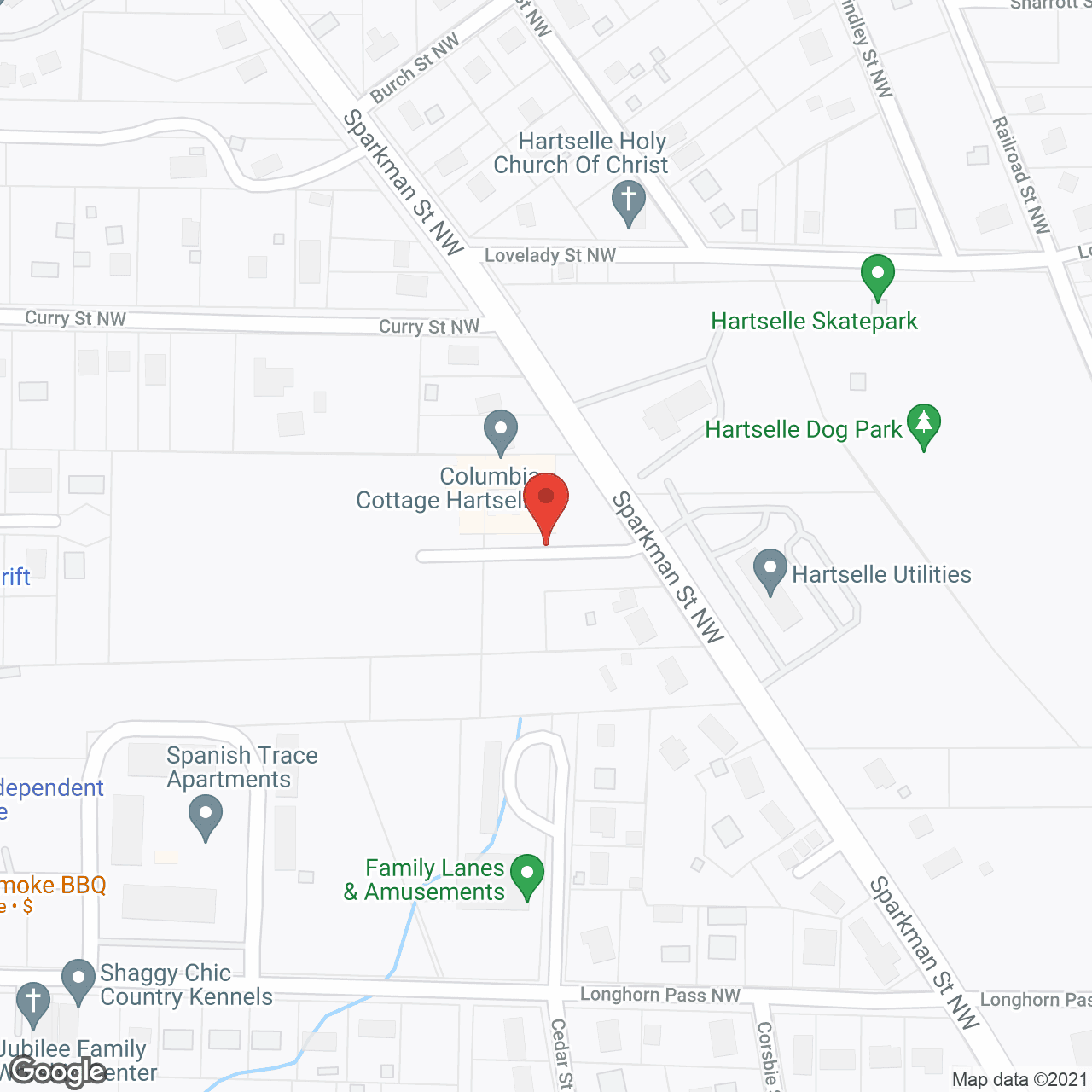 Map of the neighborhood around Columbia Cottage - Hartselle