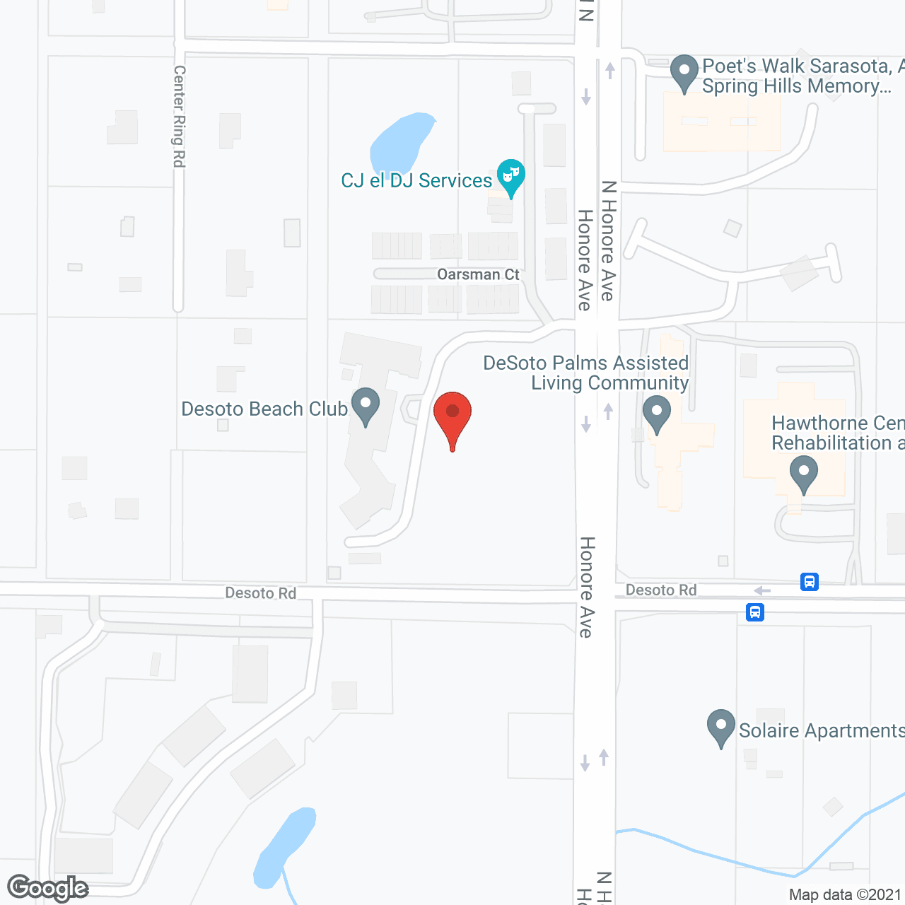 Map of the neighborhood around Beach Club by Sky Active Living