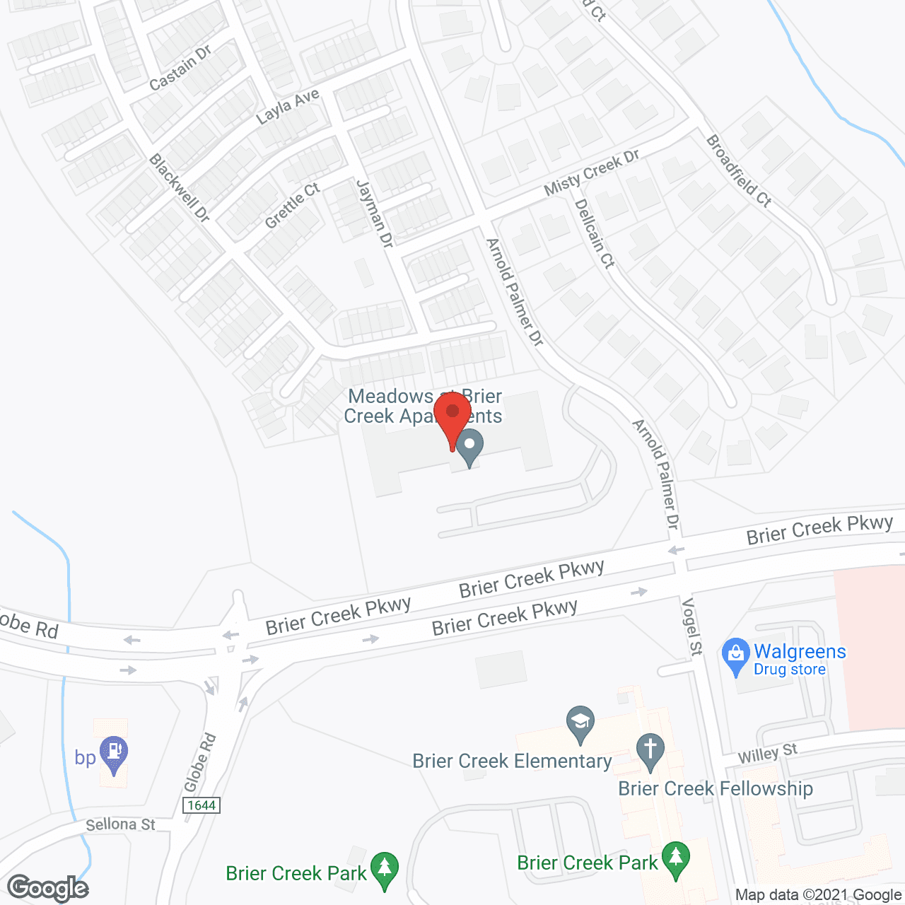 Map of the neighborhood around The Meadows at Brier Creek