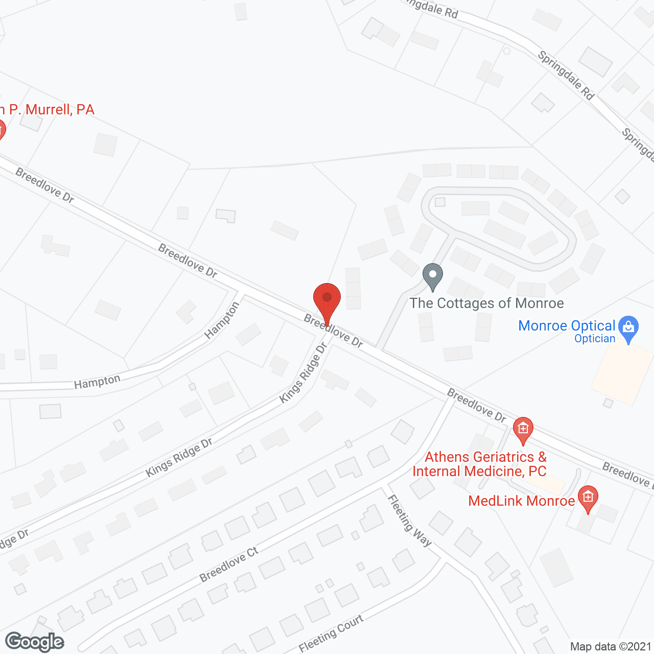 Map of the neighborhood around The Cottages of Monroe