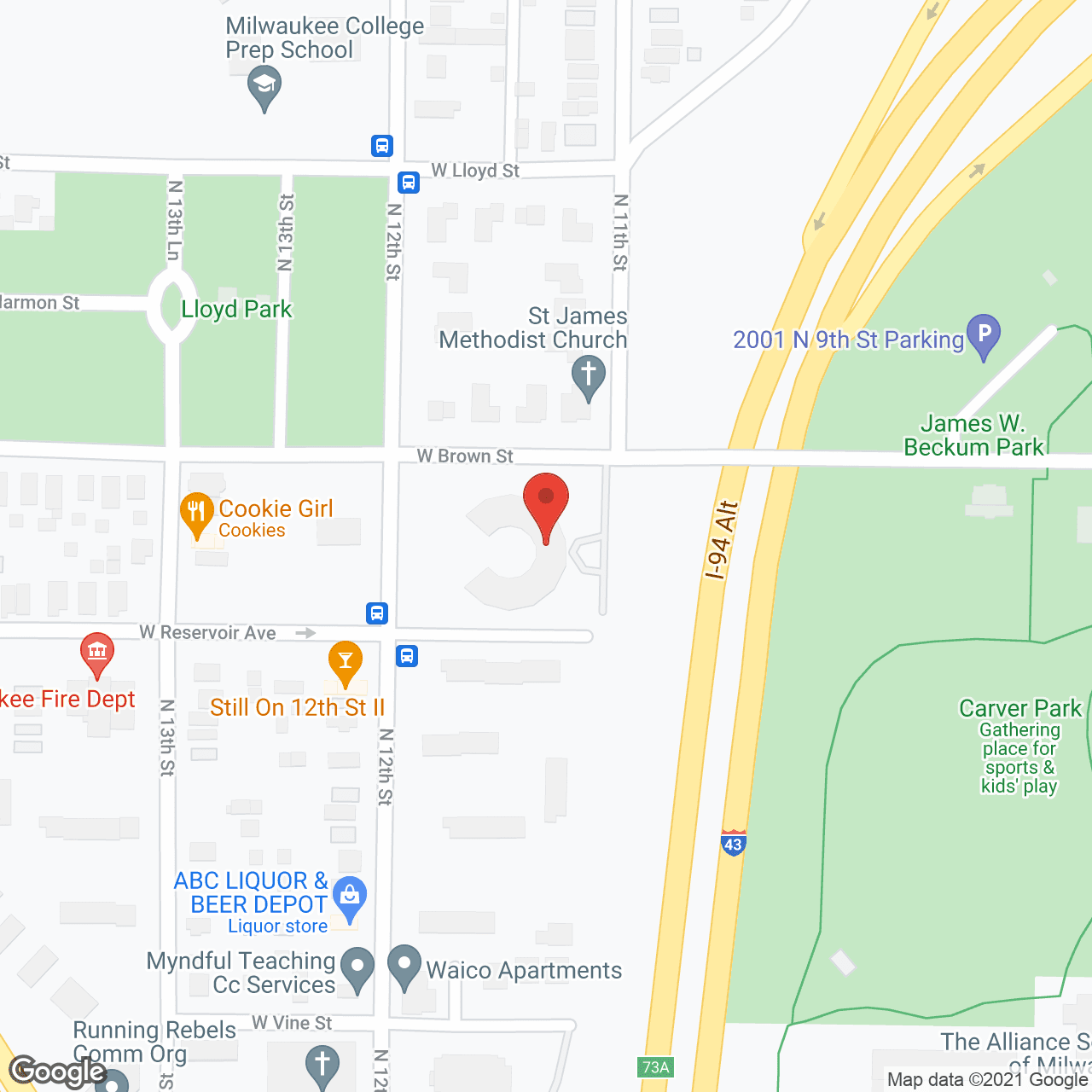 Map of the neighborhood around Richardson Manor