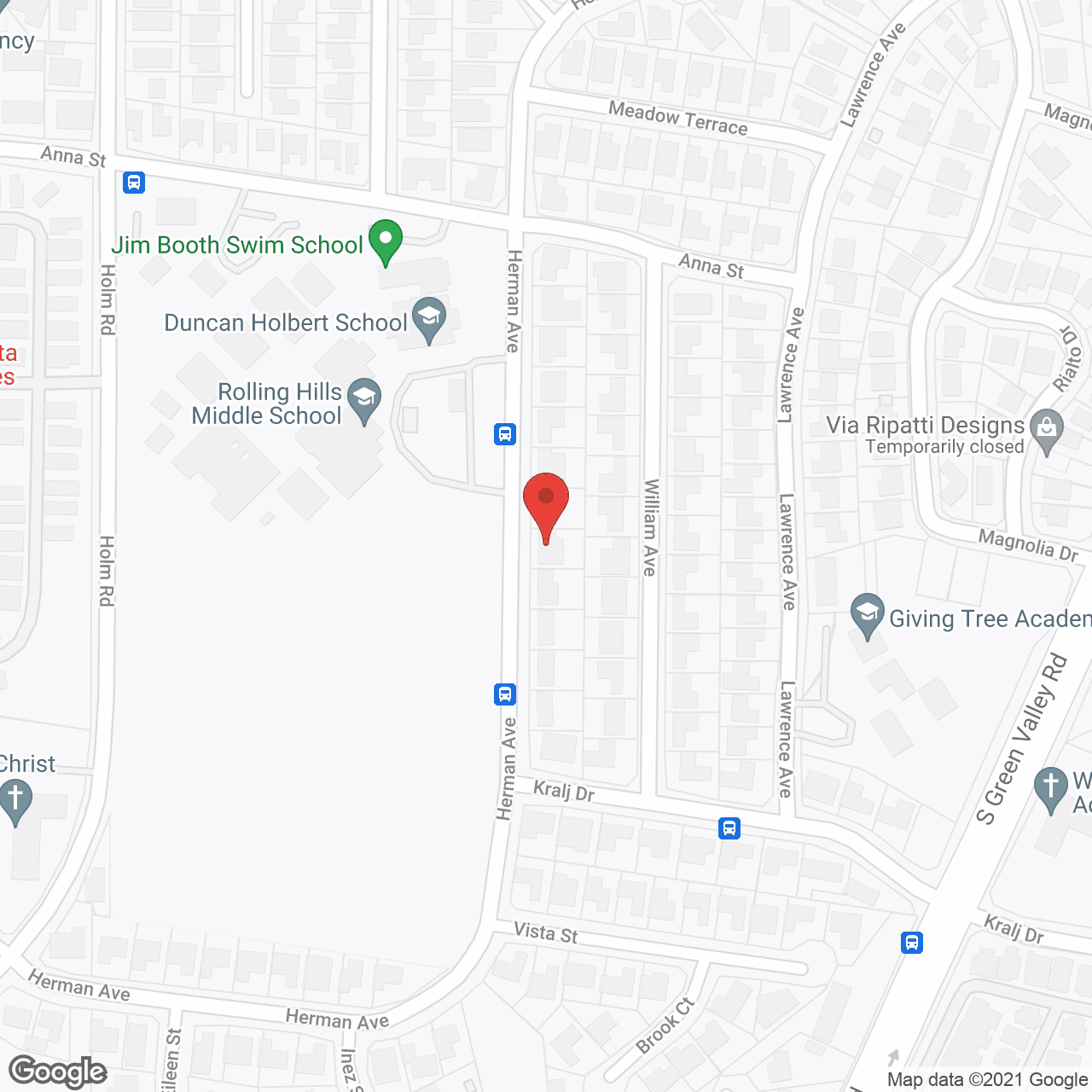 Map of the neighborhood around Valley Haven