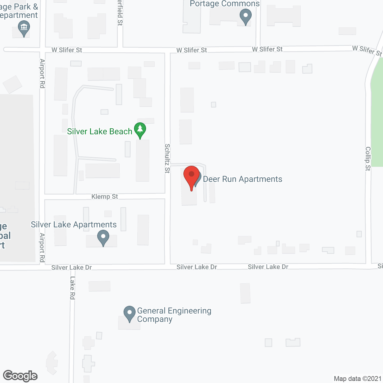 Map of the neighborhood around Deer Run Apartments