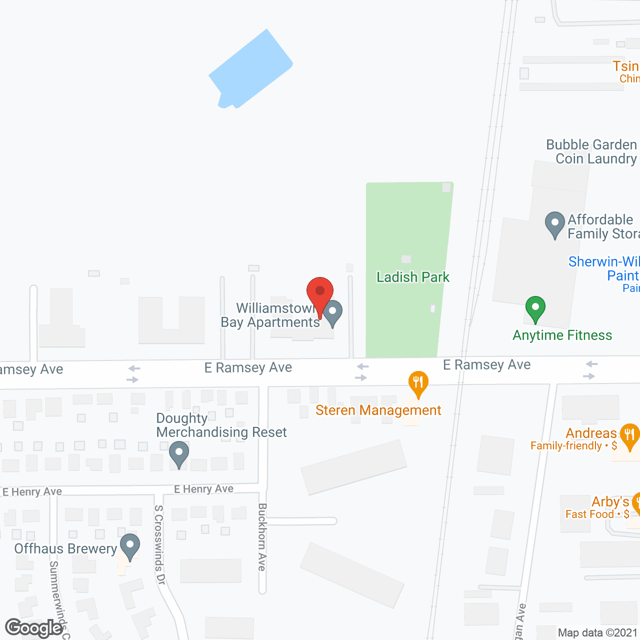 Map of the neighborhood around Williamstown Bay - Cudahy III