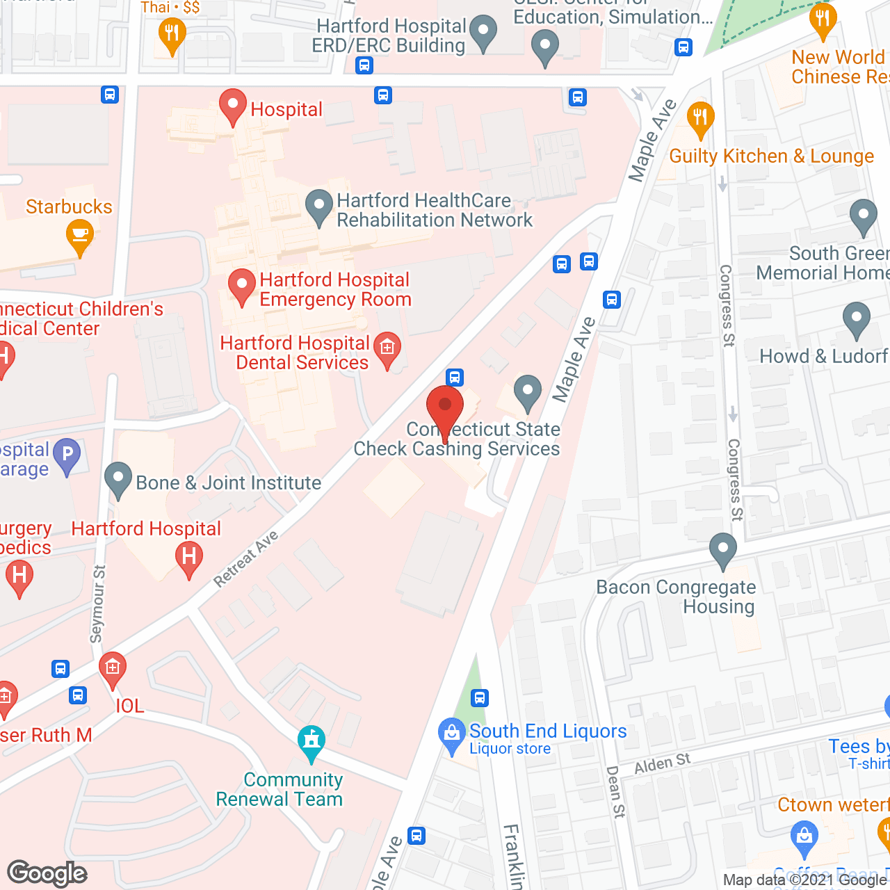 Map of the neighborhood around The Retreat