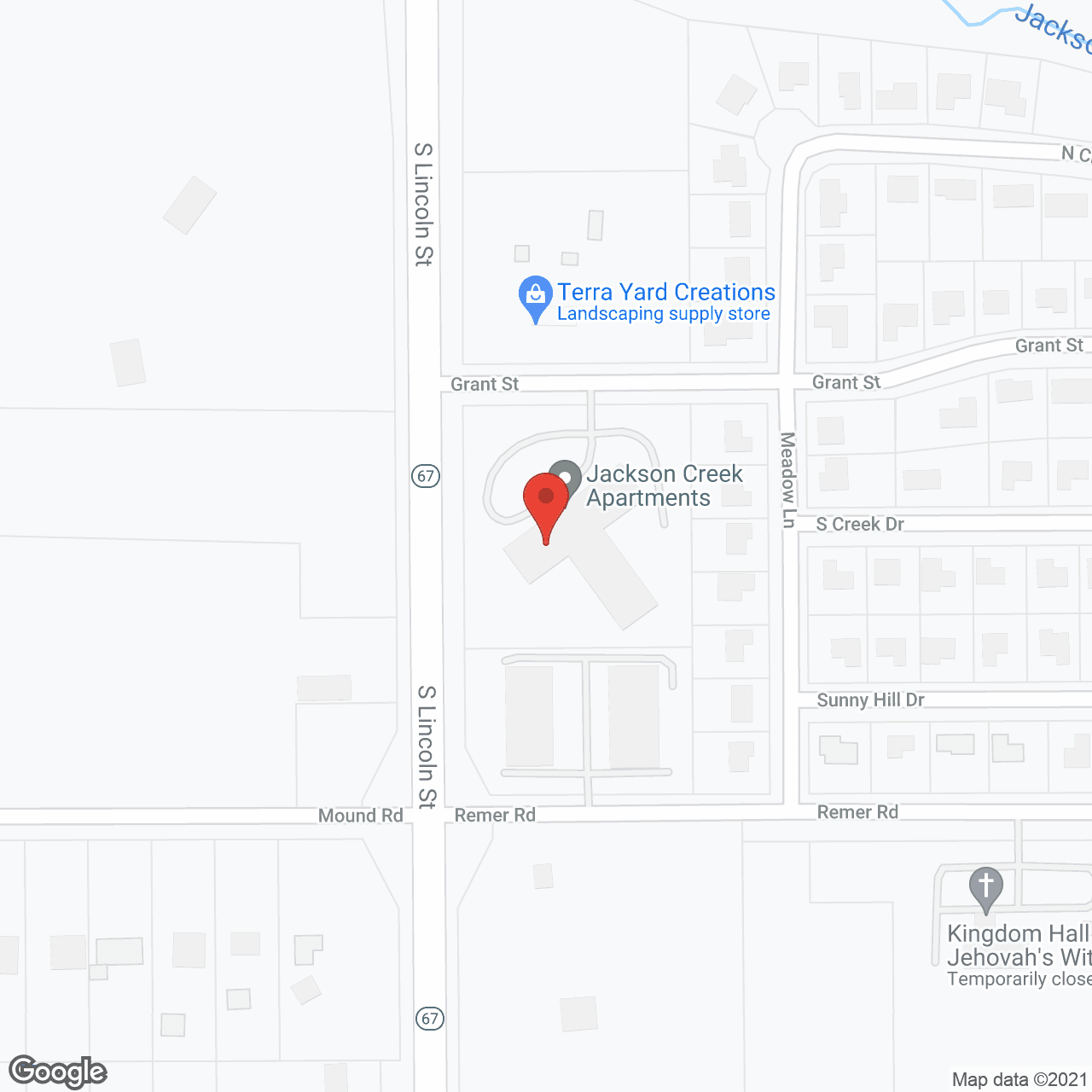 Map of the neighborhood around Jackson Creek