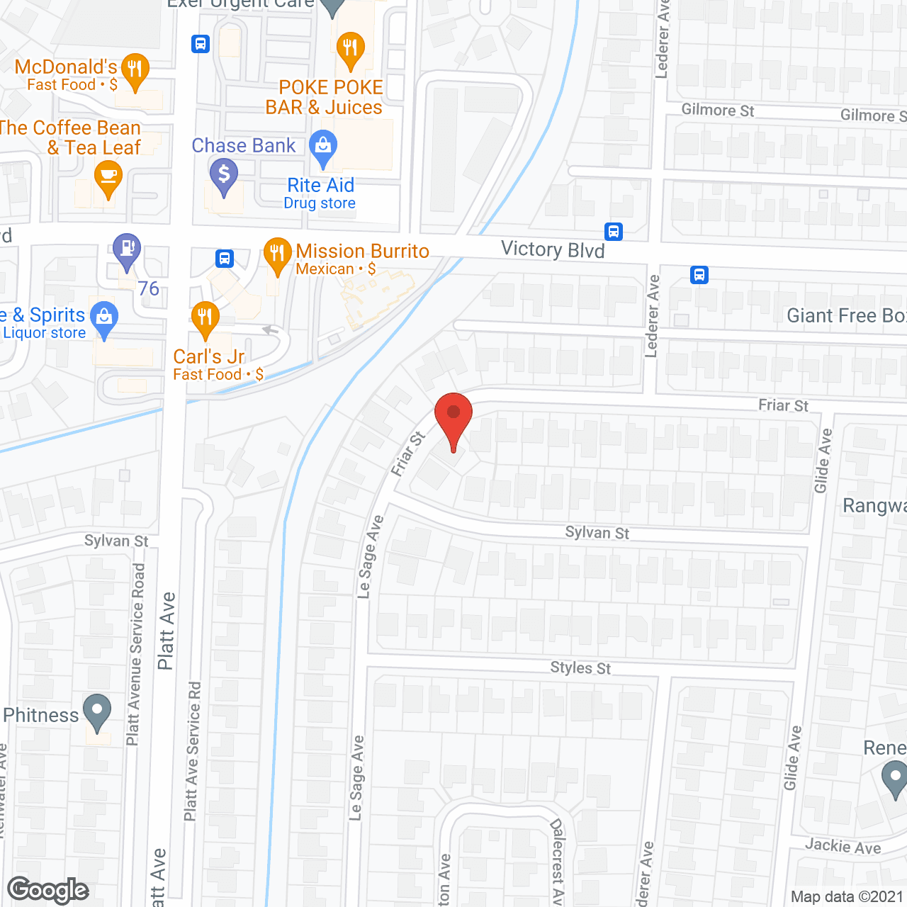 Map of the neighborhood around Woodland West Home II