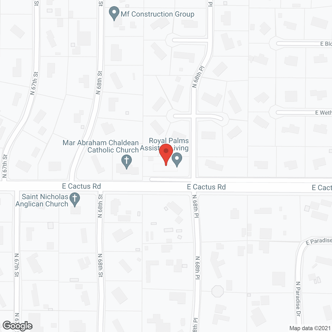 Map of the neighborhood around Scottsdale Palms Assisted Living