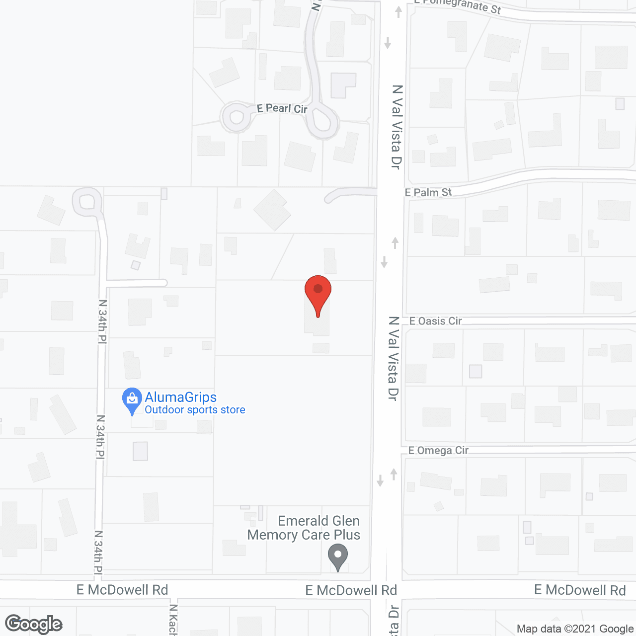 Map of the neighborhood around Emerald Groves North