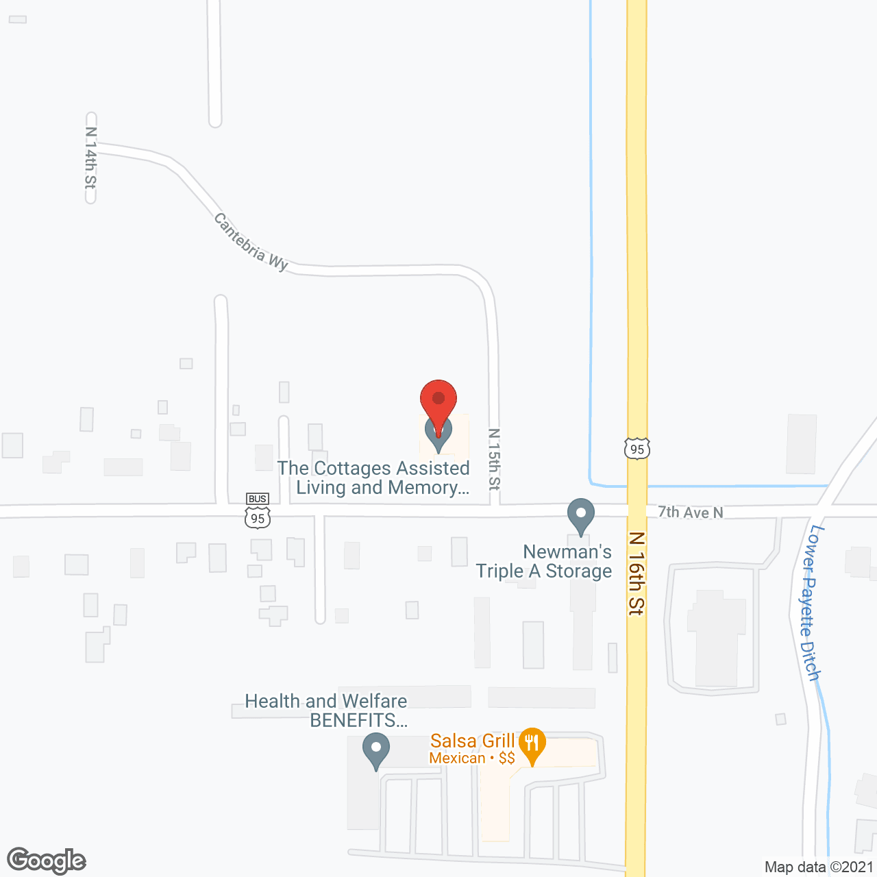 Map of the neighborhood around The Cottages of Payette